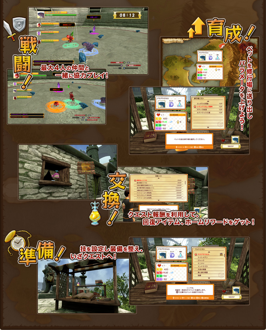 戦闘！　育成！　交換！　準備！